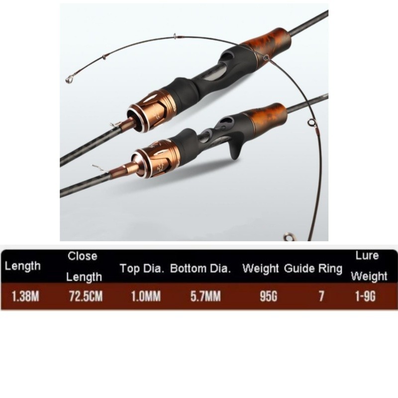 Carbon Fiber Fishing Rod Spinning Casting Ultra-Light High Sensitive Rod Trout