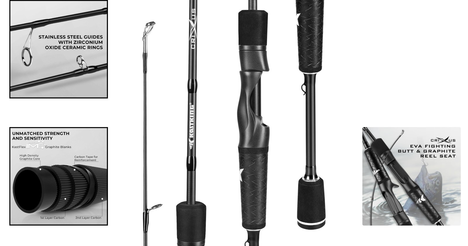 High-Performance Crixus Fishing Rod – 66″ IM6 Graphite with Zirconium Guides