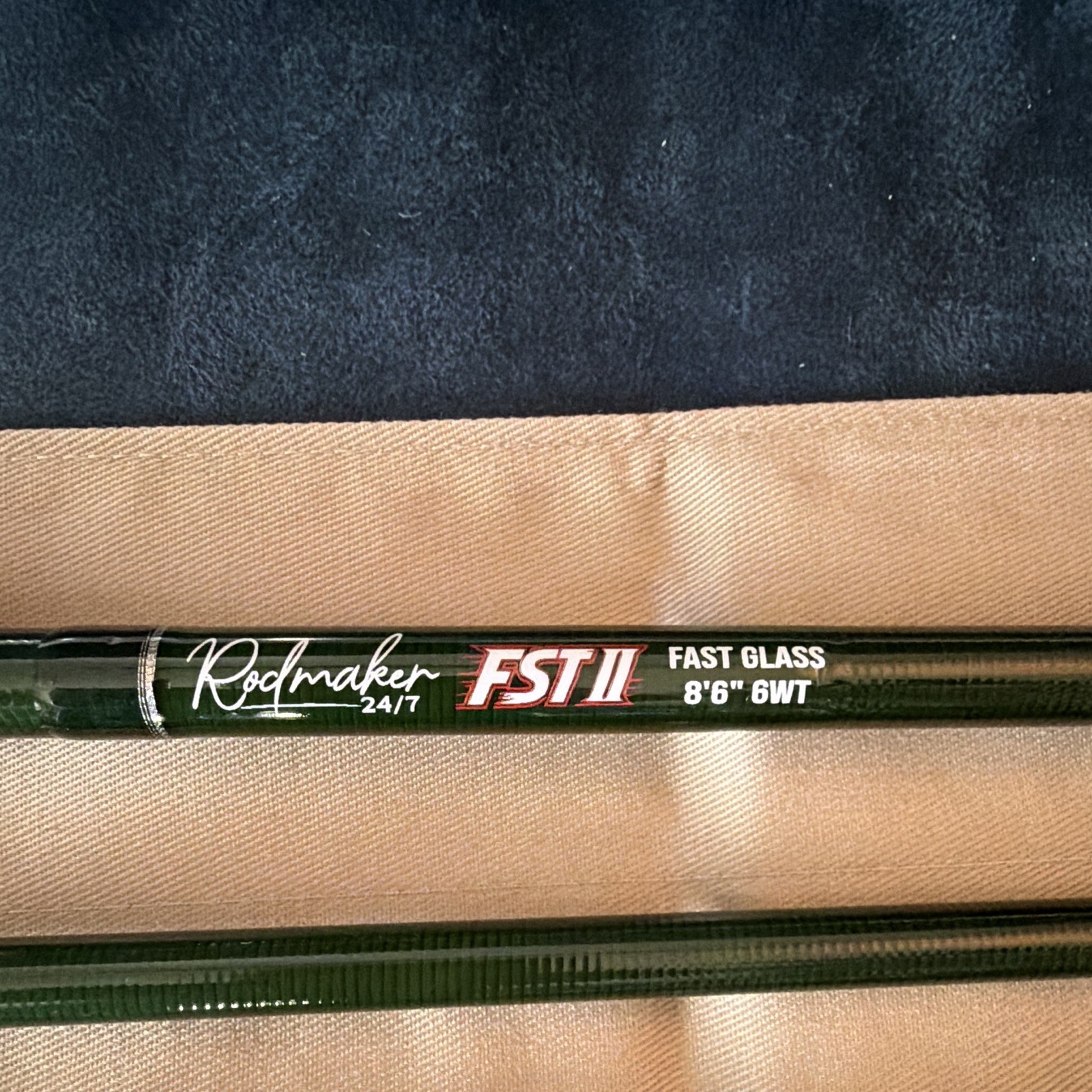 Graywolf Rodmaker FST II Fast Glass 8’6″ 6WT 4pc Fiberglass Fly Rod Green Tube