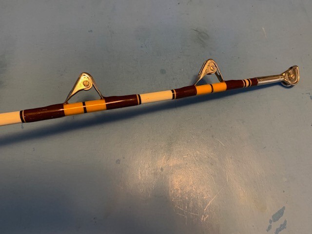 CUSTOM BUILT SAM SCOTT 6 FOOT 6 INCH UNLIMITED TROLLING FISHING ROD AFTCO GUIDES