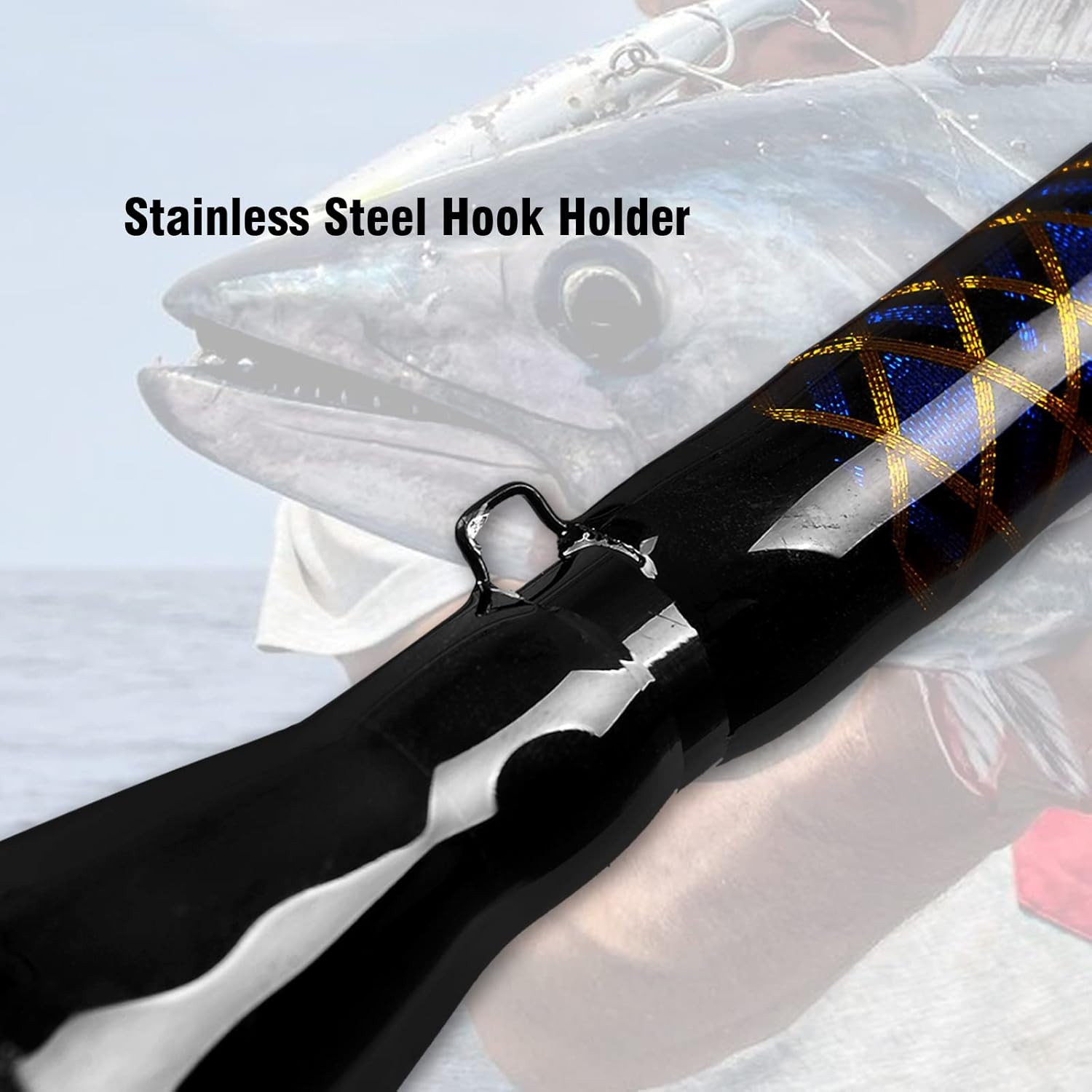 Fiblink 1-Piece Conventional Boat Rod Saltwater Offshore Graphite Spinning Fishi