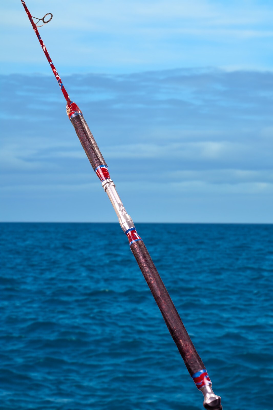 Custom Spinning Rod with Real Crocodile Skin Grips and Awesome Paint Job