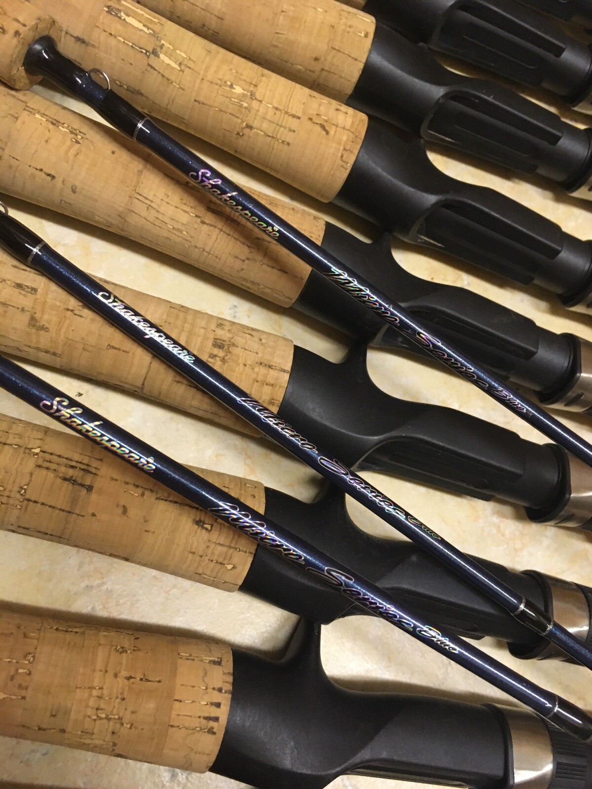 3 Shakespeare Micro Series Graphite UL Casting Rods 4’6 Cork Handle Blu CLOSEOUT