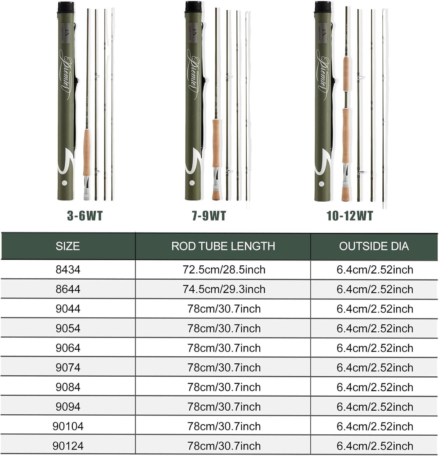 Professional Quality IM8 Graphite Fly Rod 3-12WT – Perfect for Salmon Fishing