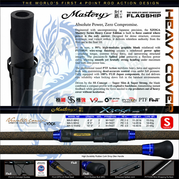 XZOGA MASTERY G3 MA-S90H2 Spinning Rod 2.74m 18-60gr