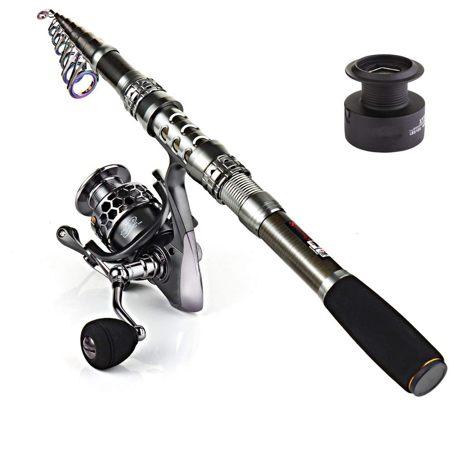 Sougayilang Telescopic Fishing Rod Reel Combos with Carbon Fiber Fishing Pole…
