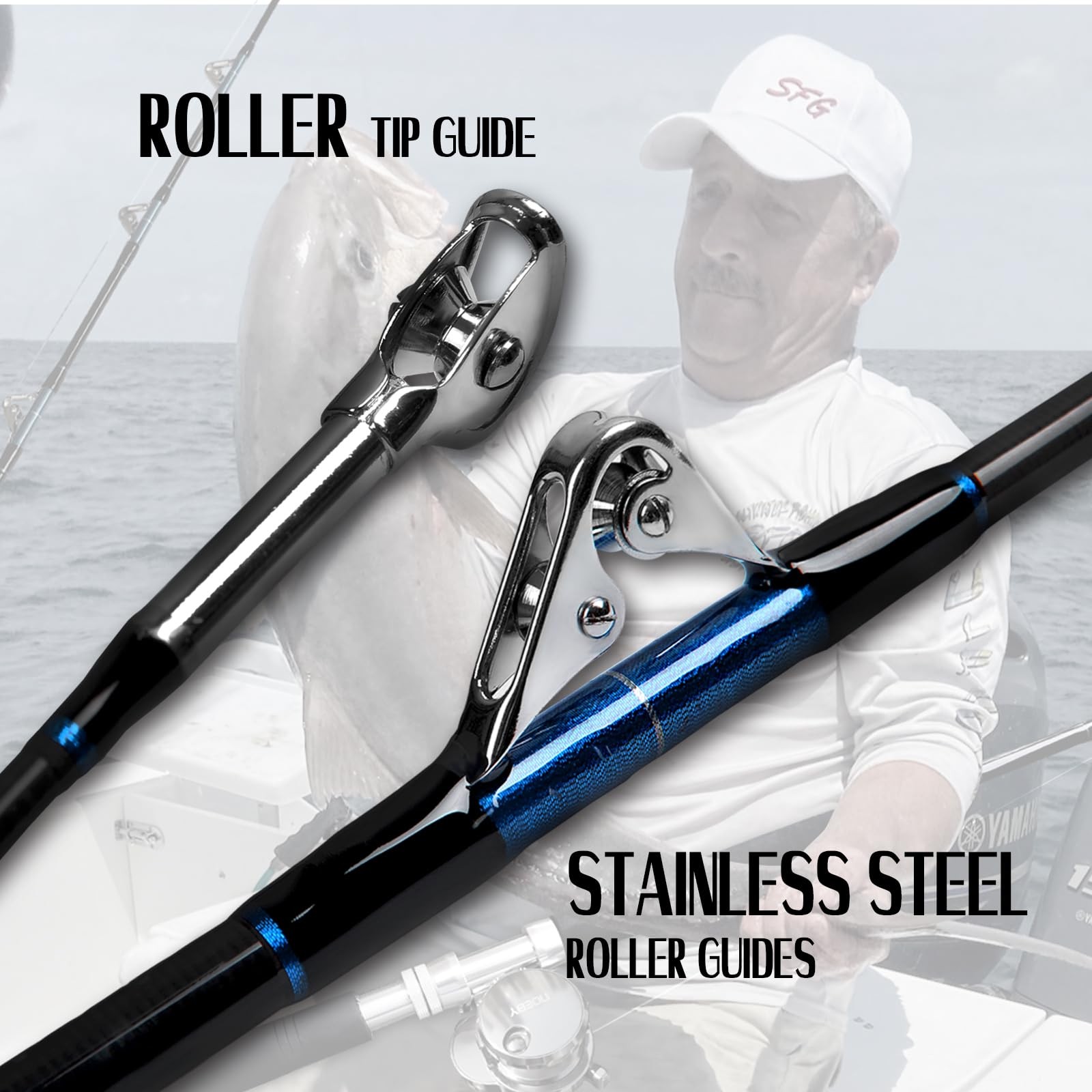 Offshore Heavy Trolling Fishing Rod 5’1″ for Big Game, 80-120lb Capacity