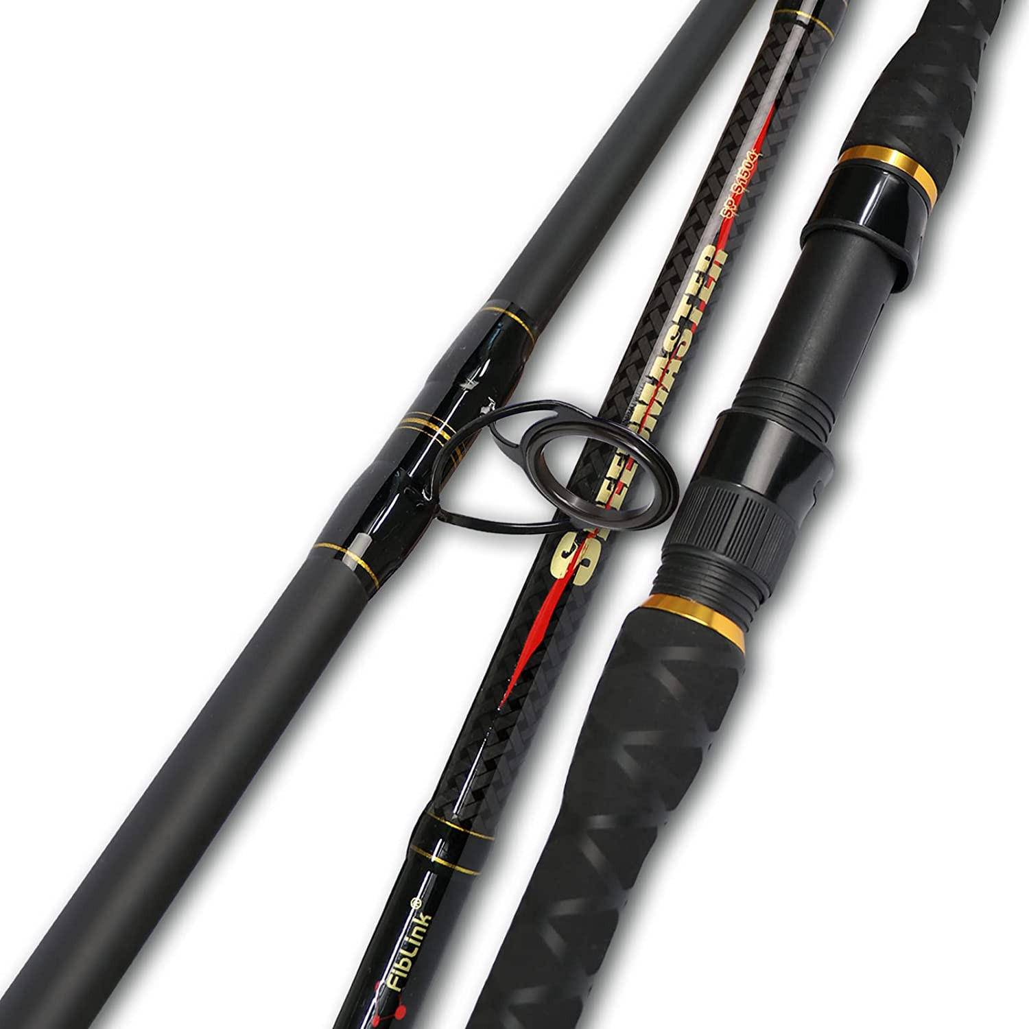 Surf Spinning Rod 2PC/4PC Solid Carbon Fiber Travel Fishing Pole 9/10/11/12/15FT