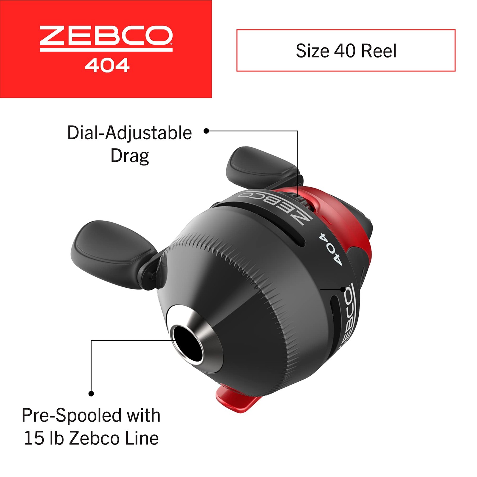 Zebco 404 Spincast Reel & Fishing Rod Combo, 6ft 2-Piece Pole