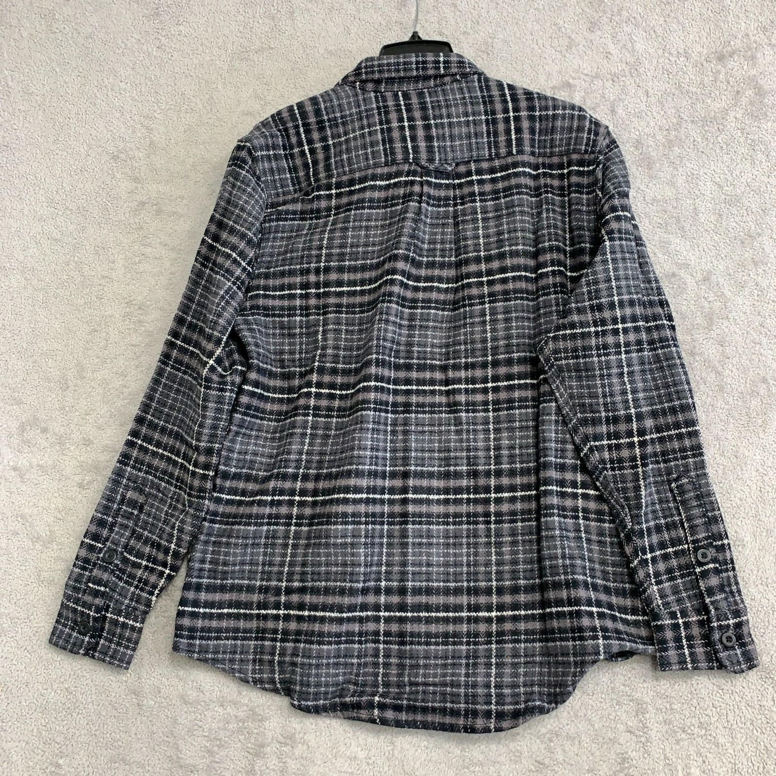 Orvis Men’s S Black & Gray Classic Collection Plaid Flannel Shirt Jacket M1141