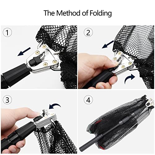 SAN LIKE Fishing Net Collapsible Landing Net 37-98in
