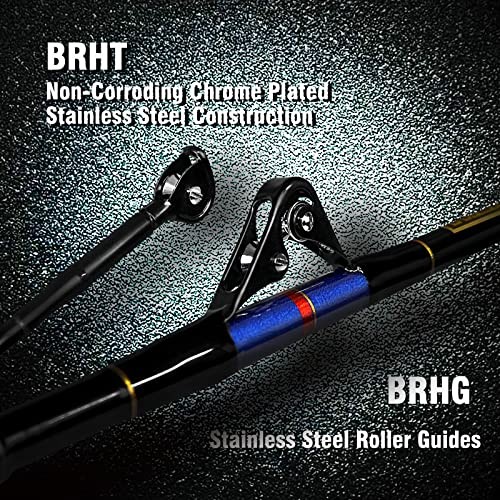 Saltwater Fishing Trolling Rod 1 Piece/2 Piece Heavy Roller Rod Big Game