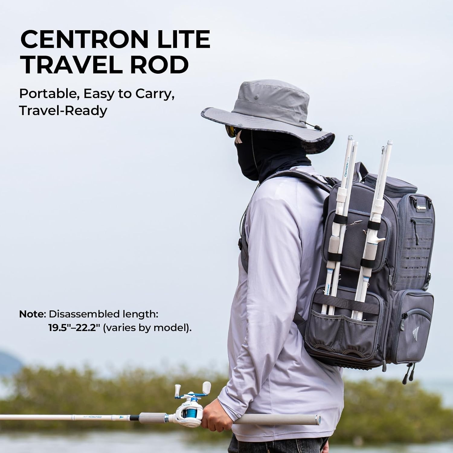 Centron Lite Travel Fishing Rods, Portable 4/5 Piece Spinning & Casting Rods,…