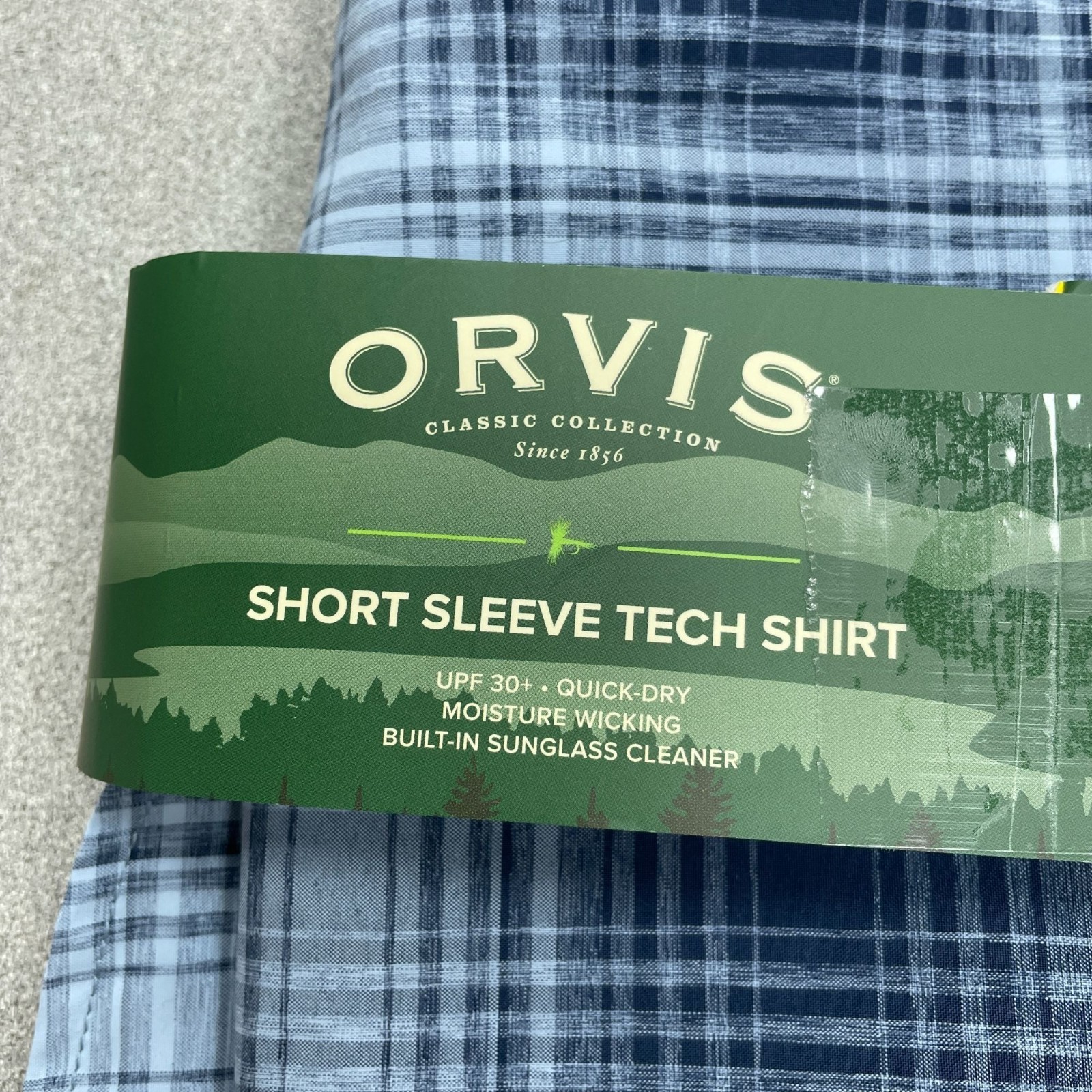 Orvis Men’s S Short Sleeve Tech Shirt Button up Outdoor UPF 30 Blue N0739