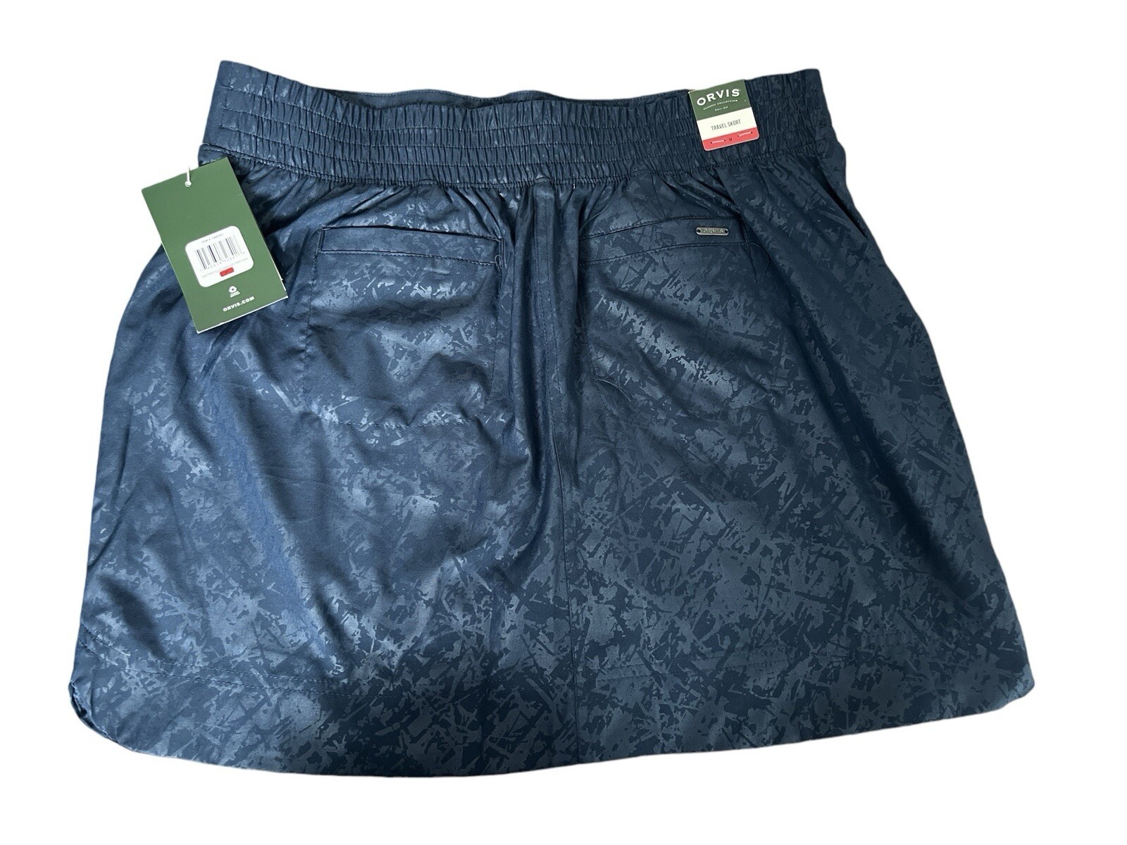 NWT Orvis Ladies Navy Shattered Glass Print Travel Skort, Size Medium