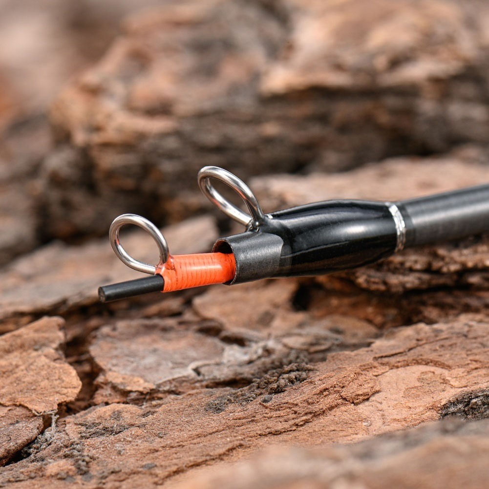 Compact Carbon Ice Fishing Rod 50cm Telescopic 2 Section With Line Wrap Buckle
