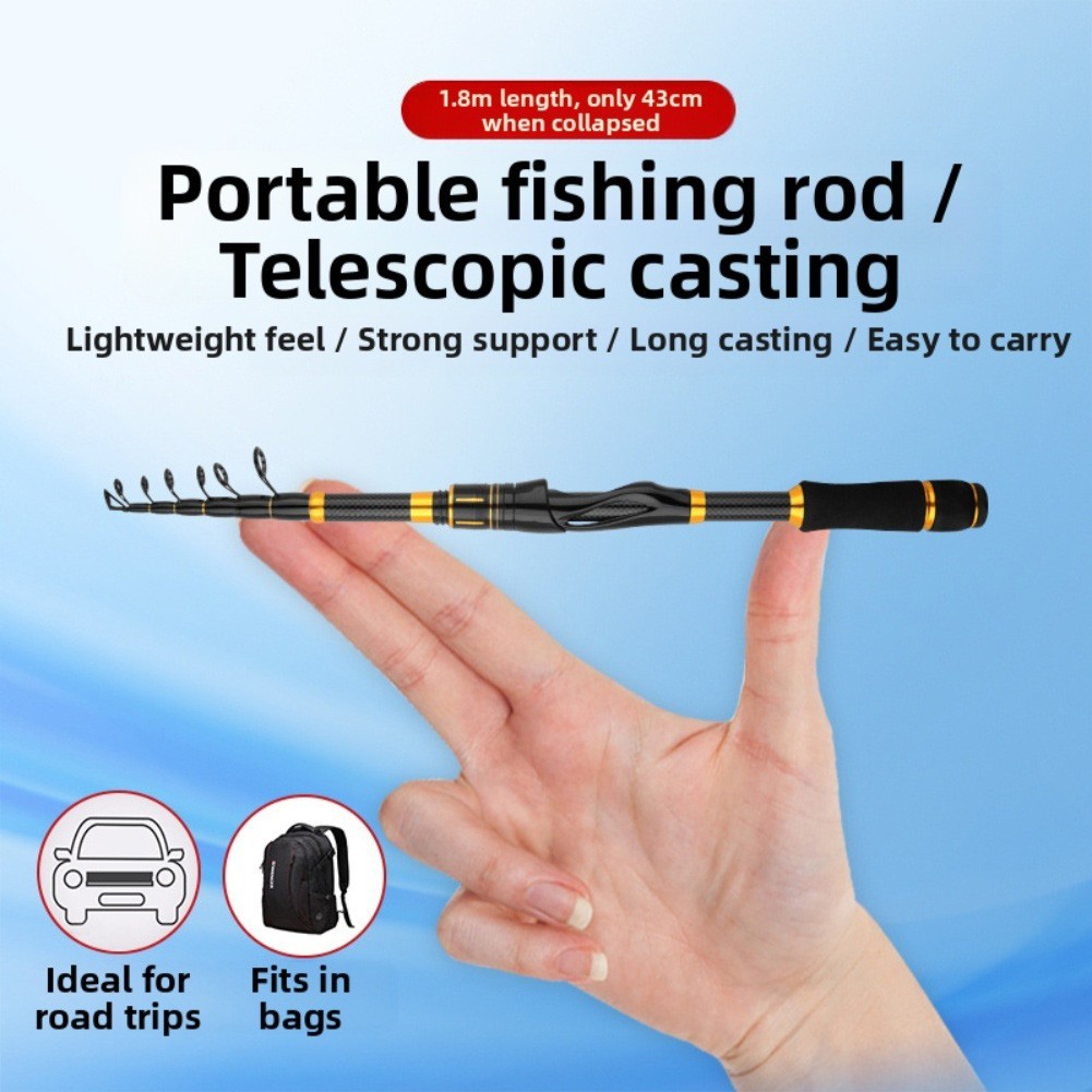 Telescopic Fishing Rod Lightweight Fishing Rod Camping Fishing 1.8m Fishing Rod