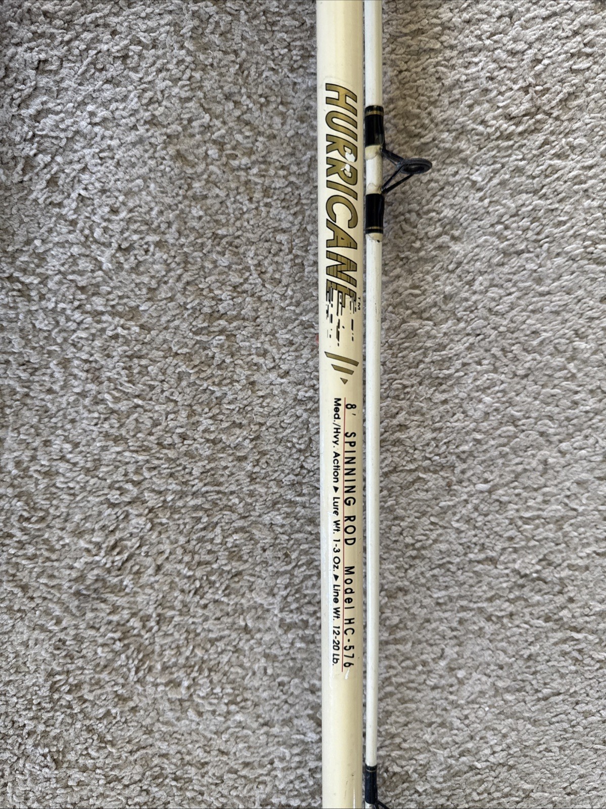 HURRICANE MODEL HC-576 8’ 2 PC MEDIUM HEAVY ACTION SPINNING ROD 12-20 LB TEST