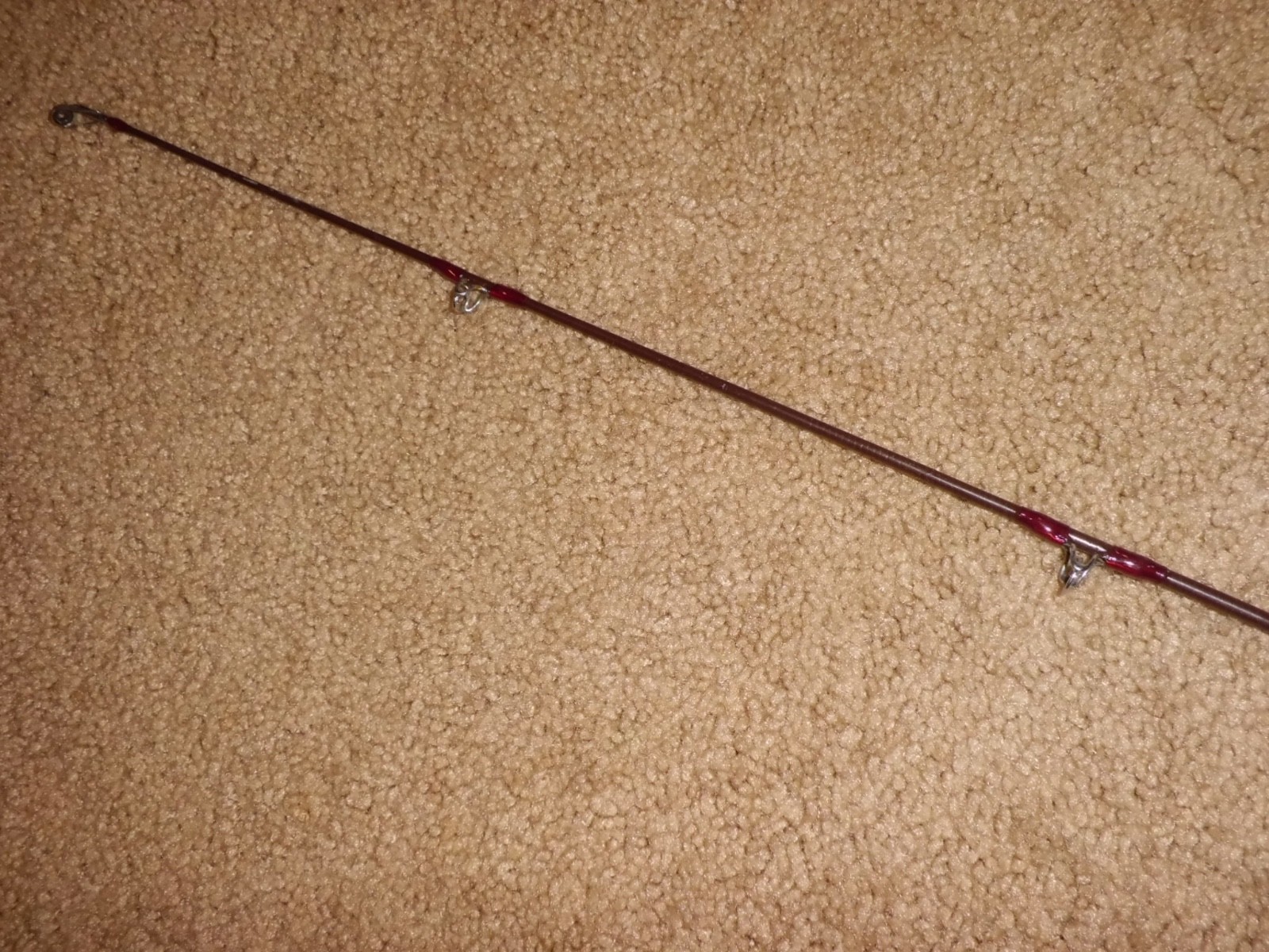 Vintage SABRE Nypoxy Chocolate Ultra Light 2 pc Spinning 6′ Rod- USA- 4-10 lb