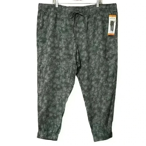 Orvis Women’s Jogger Pants 2XL Green Camo Lyocell Tapered High Rise NWT Pockets