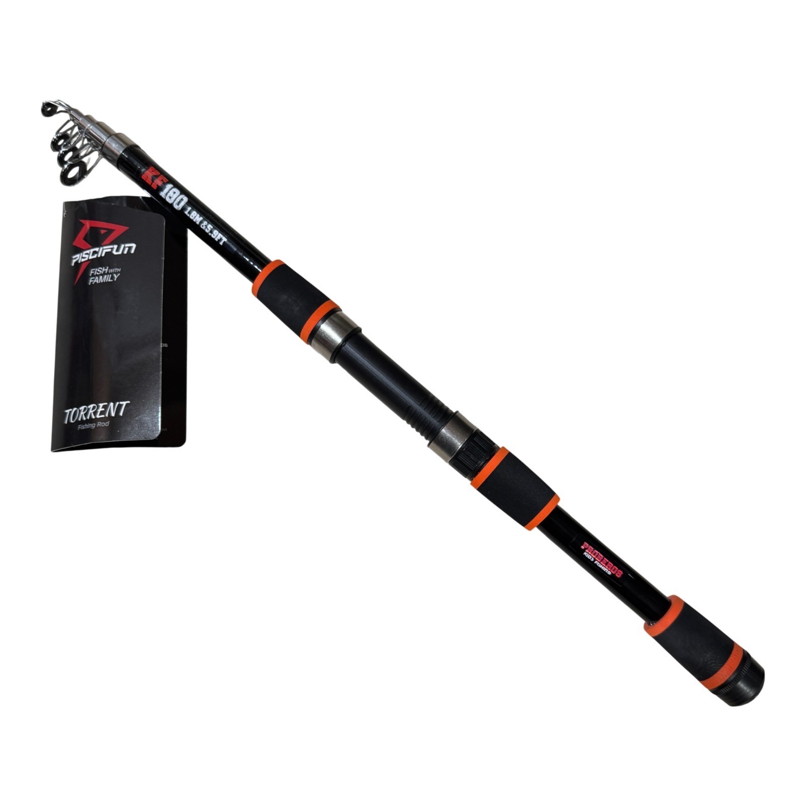 Piscifun Torrent Kids Fishing Rod 5.9ft 1.8m Medium Fast Youth – Black / Orange
