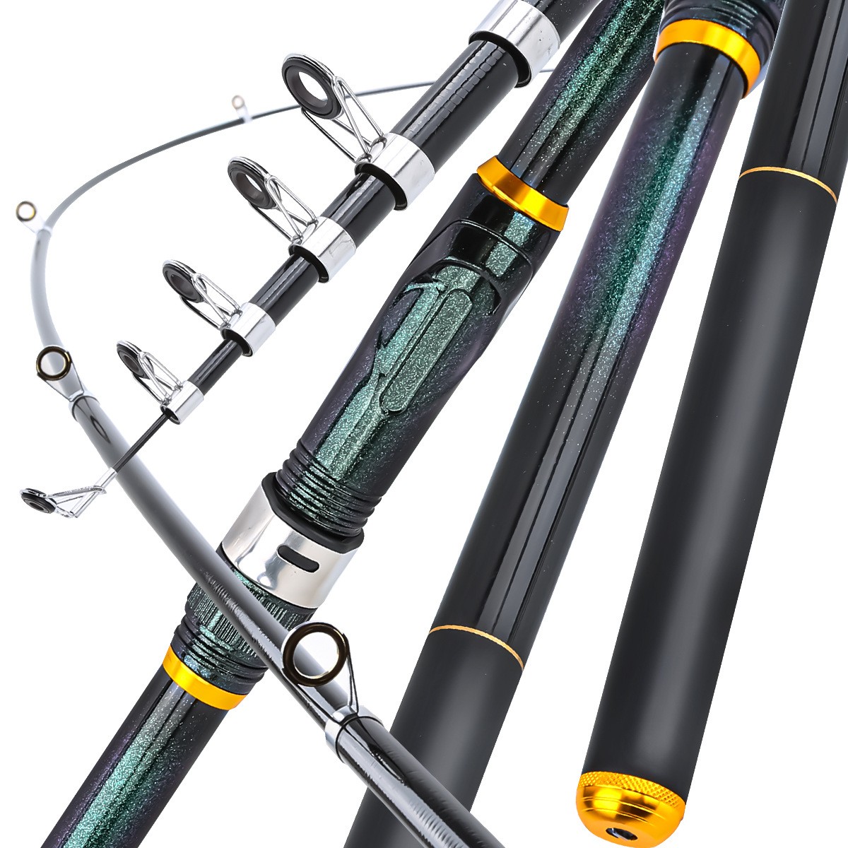 2.7m Portable Fiberglass Fishing Rod New Telescopic Fishing Rod Spinning Rod