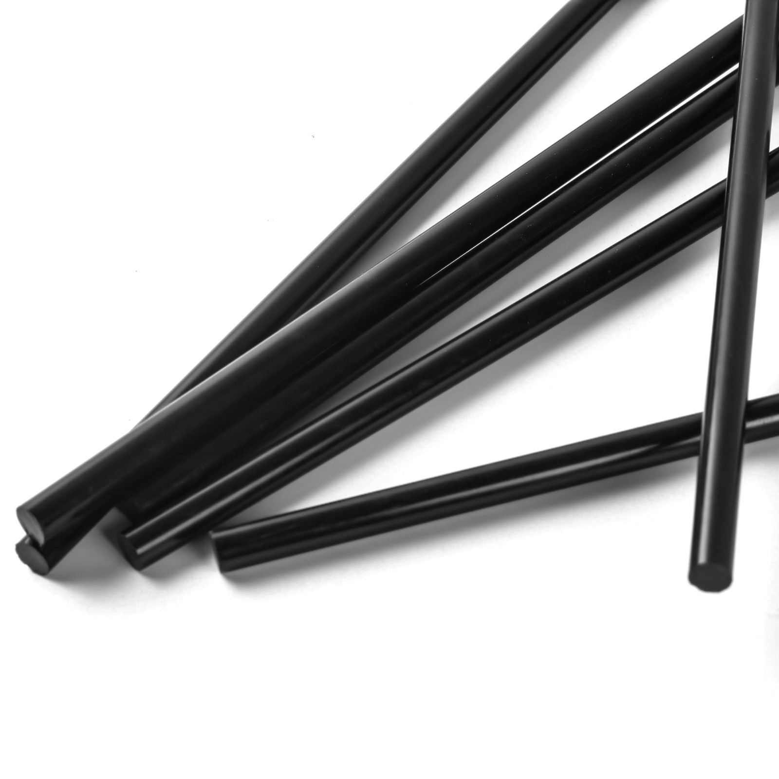 Black Acetal Copolymer Plastic Round Bar Dowel Rod 6mm Dia 20cm Length 6 PCS