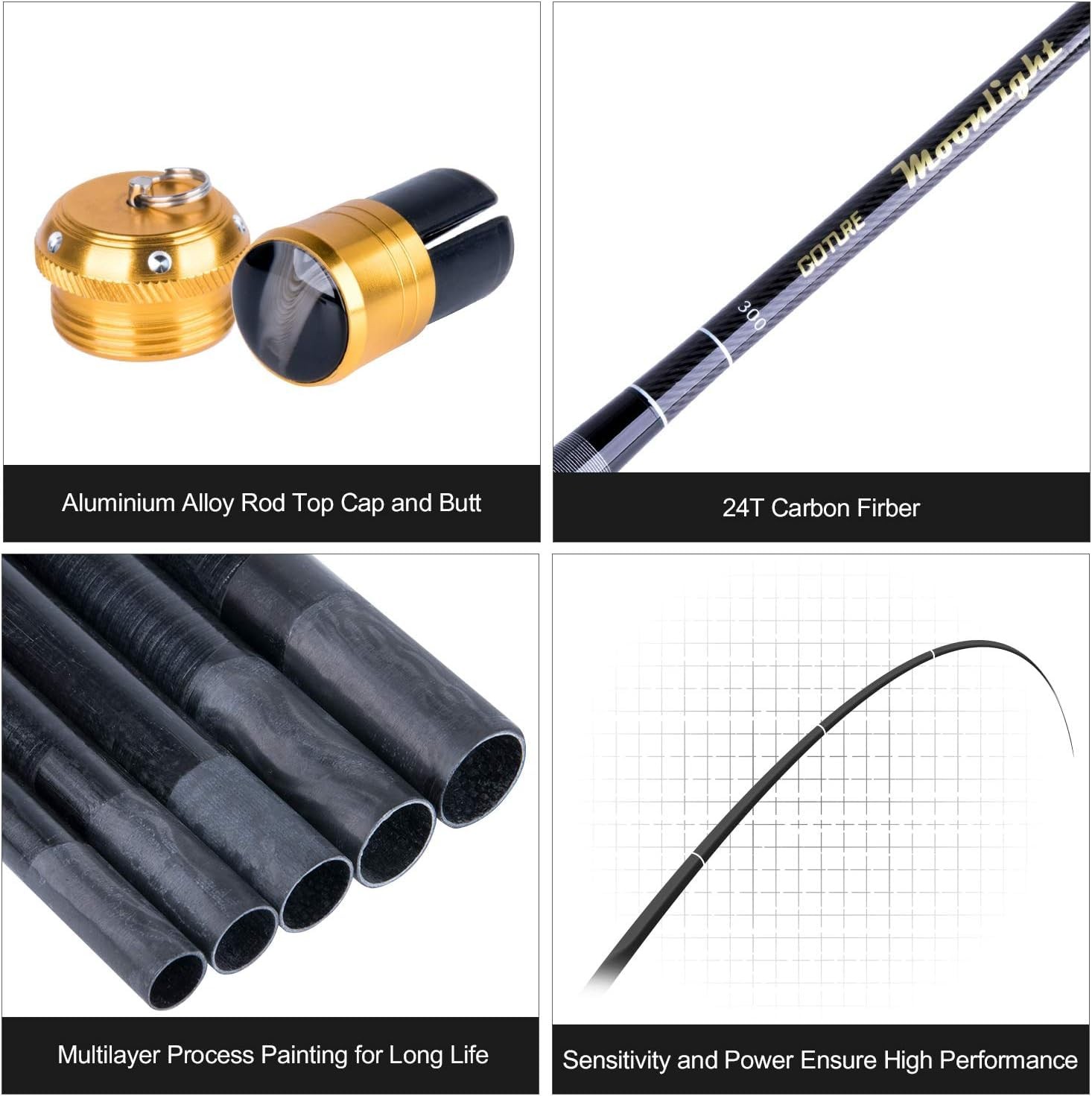 Telescopic Tenkara Fishing Rod Kit 2pcs Collapsible Crappie Rods 1 Piece Port…