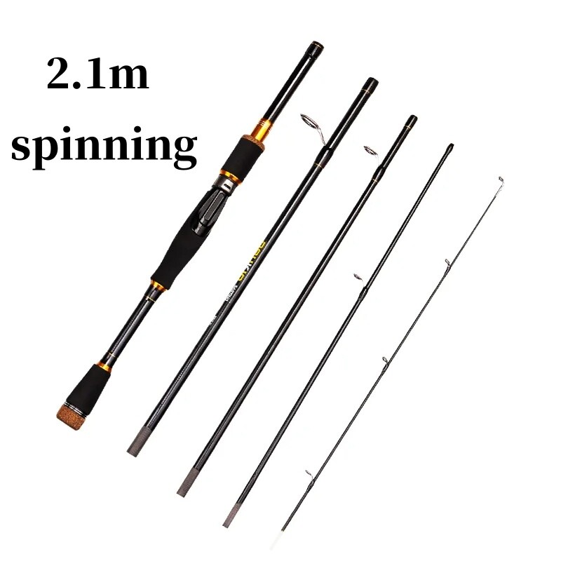 Fishing Rod Casting Spinning Travel Carbon Fiber Pole 4/5 Sections Fishing Rod
