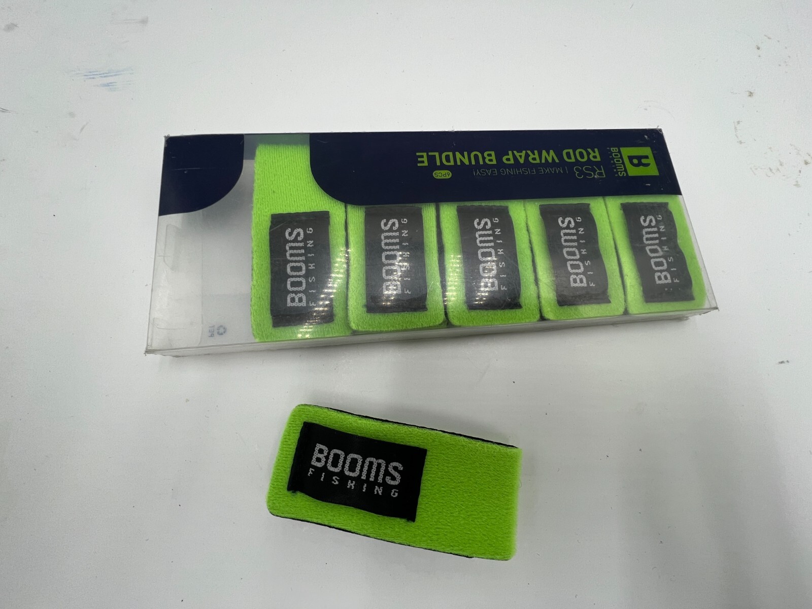 2 Packs of 6 Booms Fishing RS3 Fishing Rod Wrap Pole Strap, 9.6″, Neoprene,Green