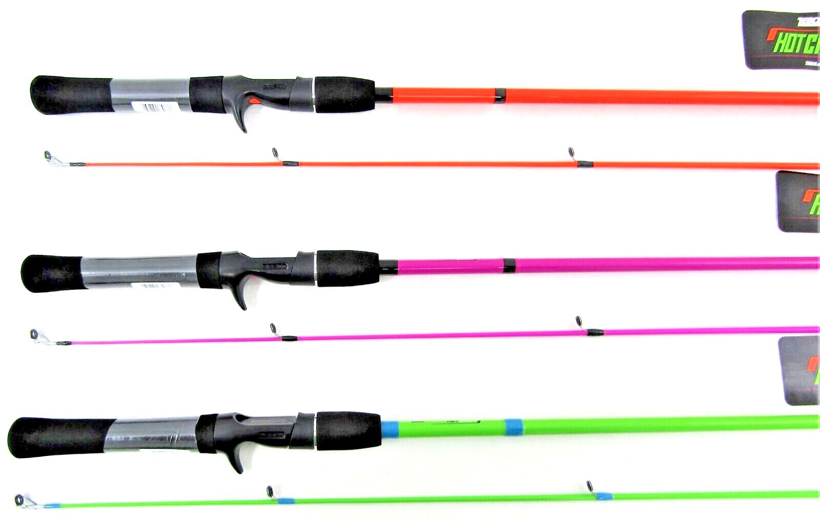 ZEBCO HOT CAST SPLASH 6’6″ HOT ORANGE, HOT PINK, HOT CHARTREUSE SET OF 3 RODS