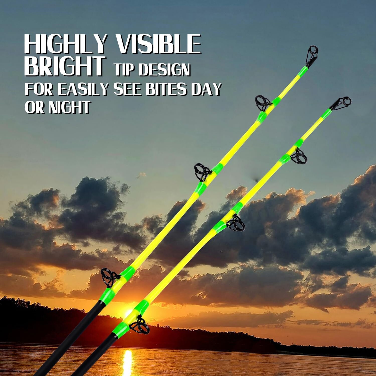 Catfish Fishing Rods 7’6″/8’6″/10’Green Catfish Rod 1 Piece/2 Piece Portable Tra