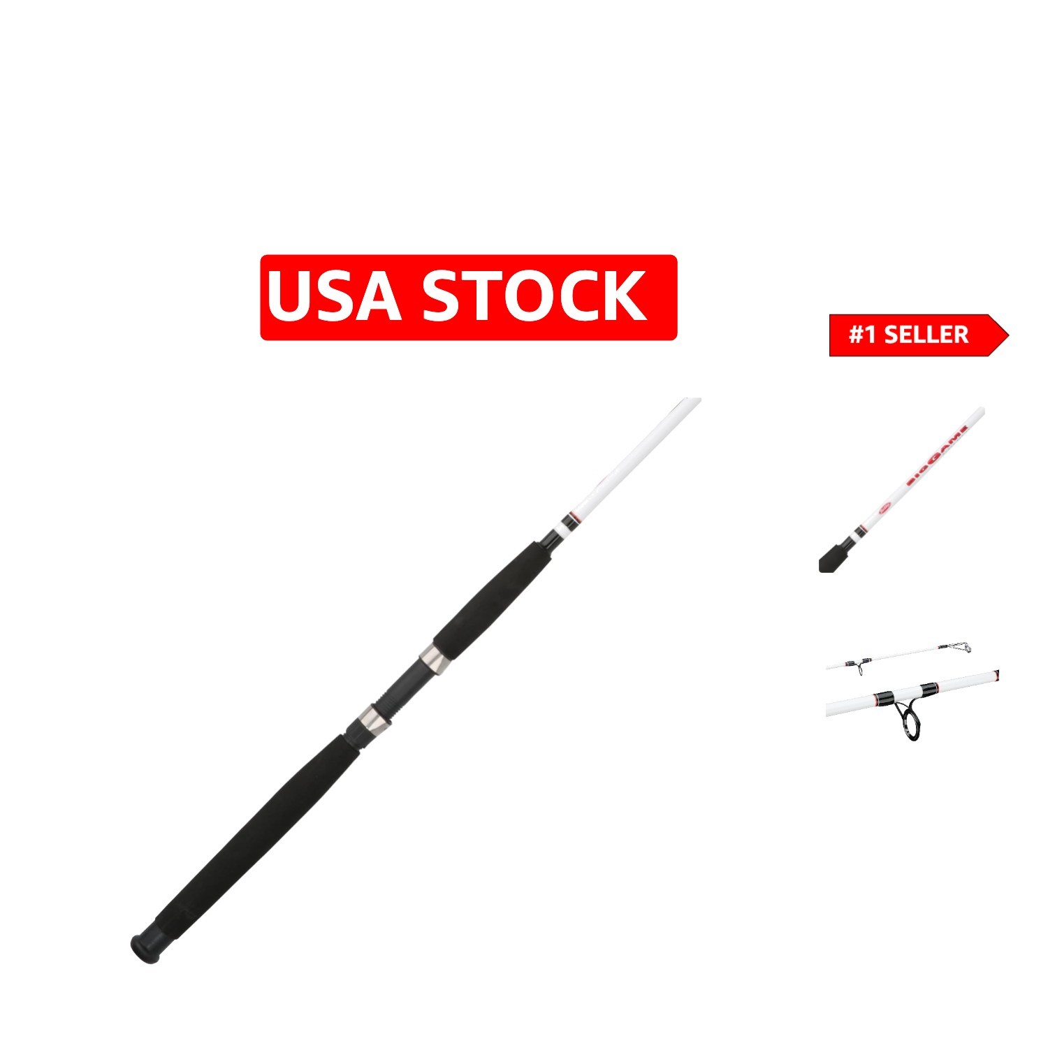 Berkley Big Game 8′ Spinning Fishing Rod – Moderate Fast Action & 30 lb Power