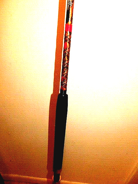 CUSTOM CONVENTIONAL BOAT ROD 7′ 40-80 LB RED, GOLD, BLACK MARBLE TURBOS NEW