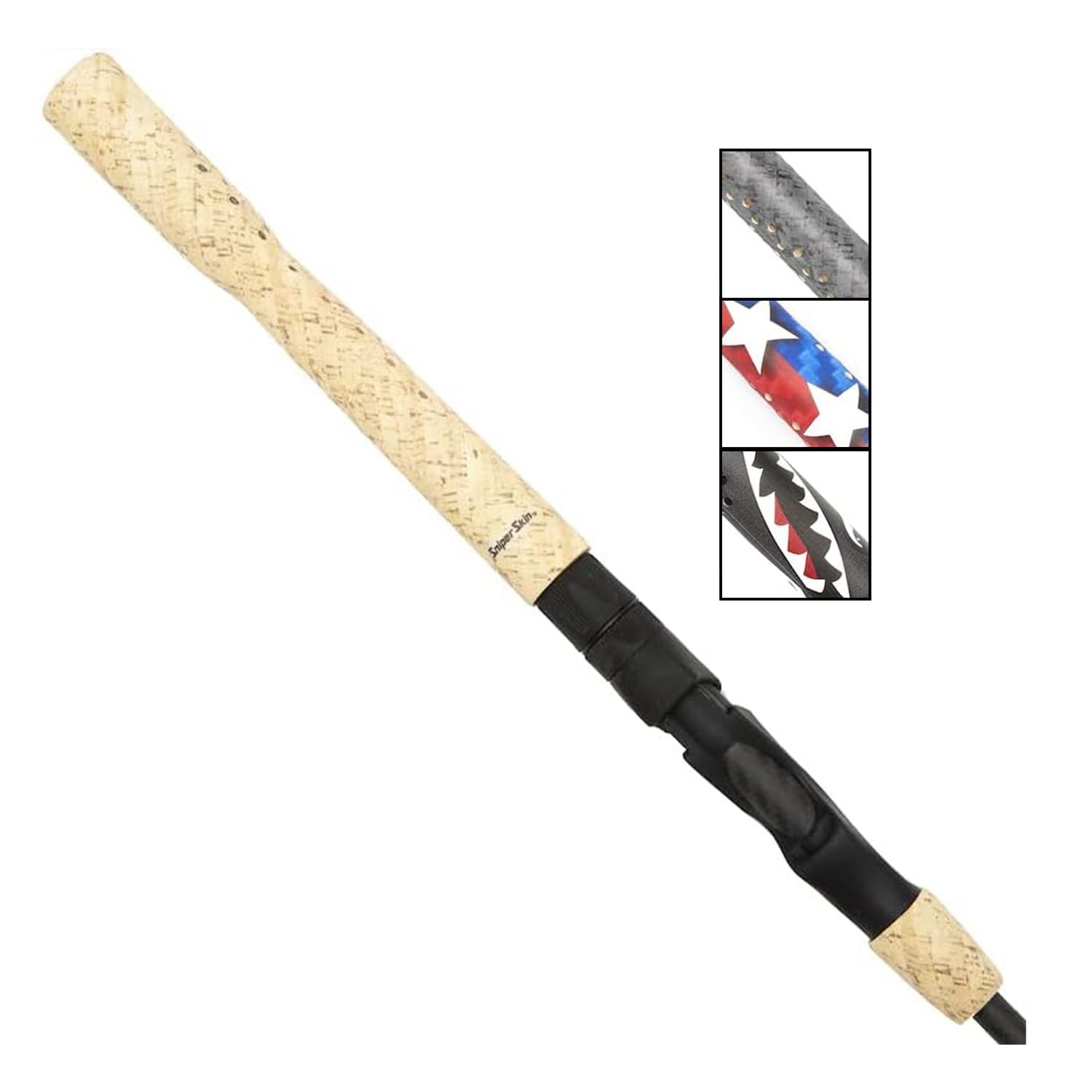 SNIPER SKIN Fishing Rod Grip – Cork Twisted Tan, Slip Resistant Comfort Grip