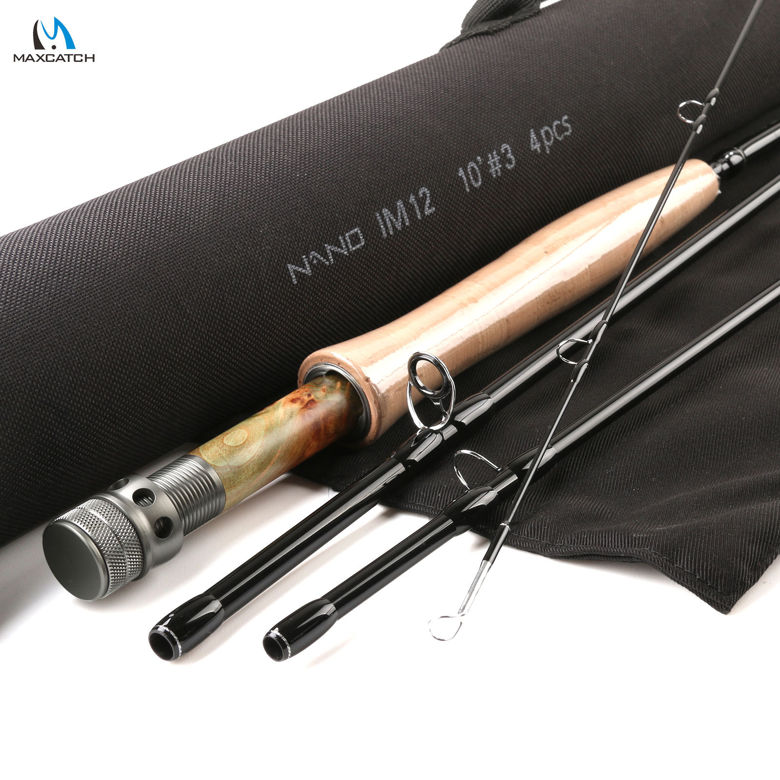 Maxcatch Nymph Fly Fishing Rod 10FT 3wt 4Pcs NANO IM12 Graphite Carbon Fast