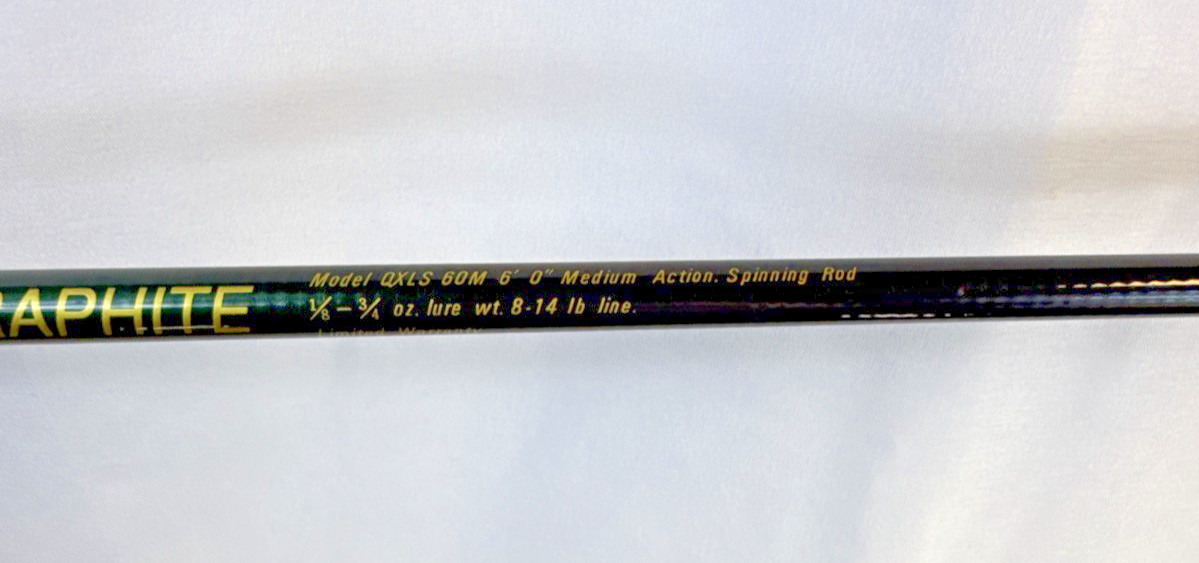 Vintage Zebco Quantum XL Graphite QXLS 60M 6′ Spinning Rod 1pc Medium Action