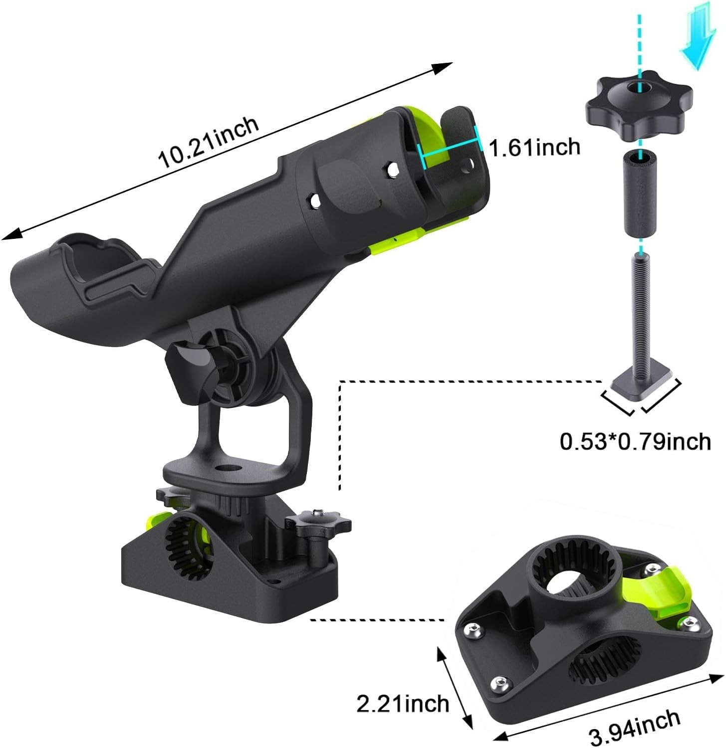 Hikeen Fishing Rod Holders For Boat Fishing Boat Rod Holder Track Mount Rod