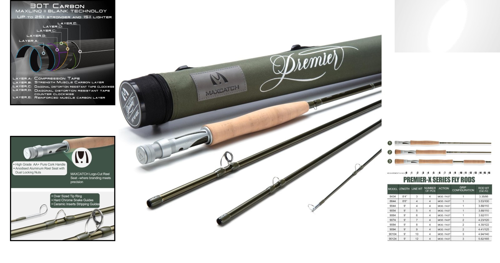 Professional Quality IM8 Graphite Fly Rod 3-12WT – Perfect for Salmon Fishing