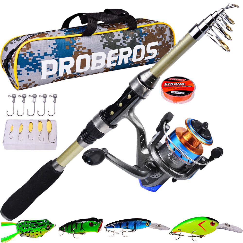 Carbon Fiber Telescopic Fishing Rod Pole Reel Combo Sea Saltwater Freshwater