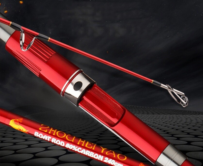 Boat Fishing Rod Travel Carbon Fiber Spinning Casting Rod 3 Section Sea Big Game