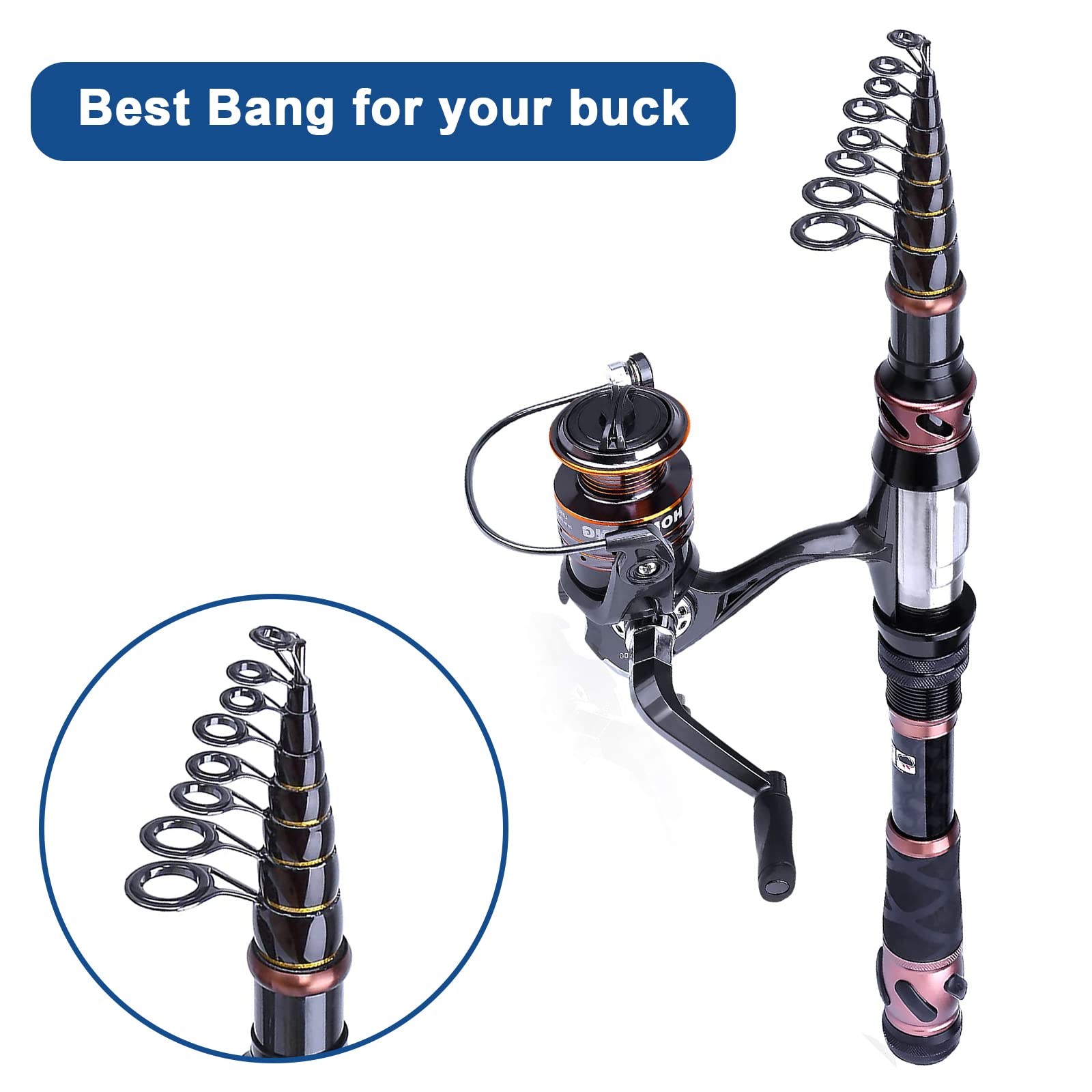 9 Pieces Fishing Rod Repair Kit, Double Legs Fishing Rod Guides Rings, Stainl