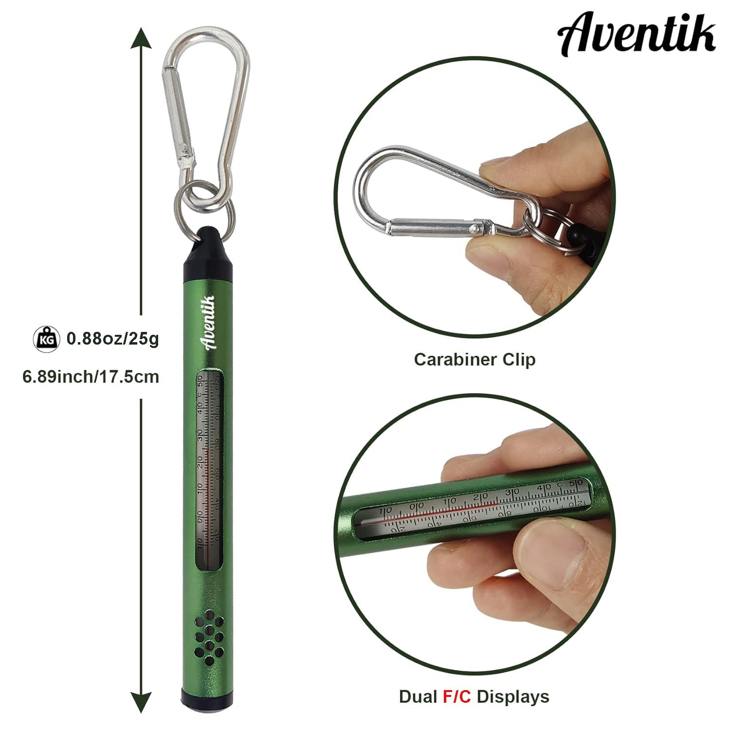 Fly Fishing Water Streamer Thermometer 20-120 Fahrenheit/Celsius Rotate Lake …