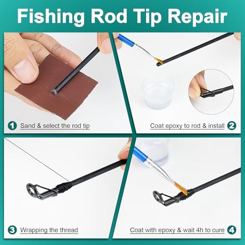 Fishing Rod Repair Kit – 3-in-1 Fishing Pole Complete Supplies Kit for Rod Tips,