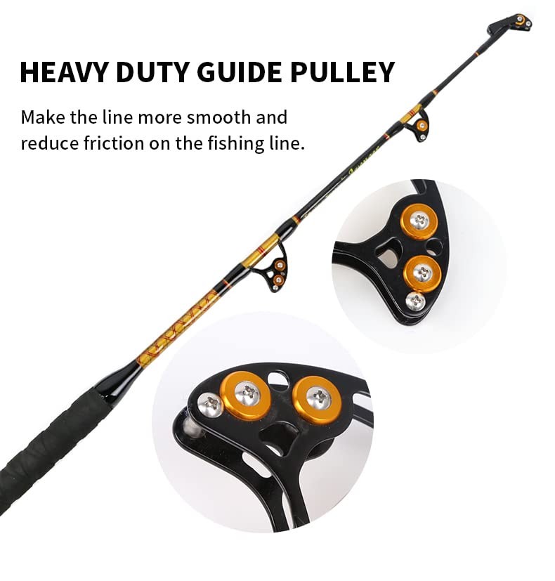 BETTER LEADER Bent But Fishing Rods Saltwater, Deep Sea Fishing Pole with Swi…