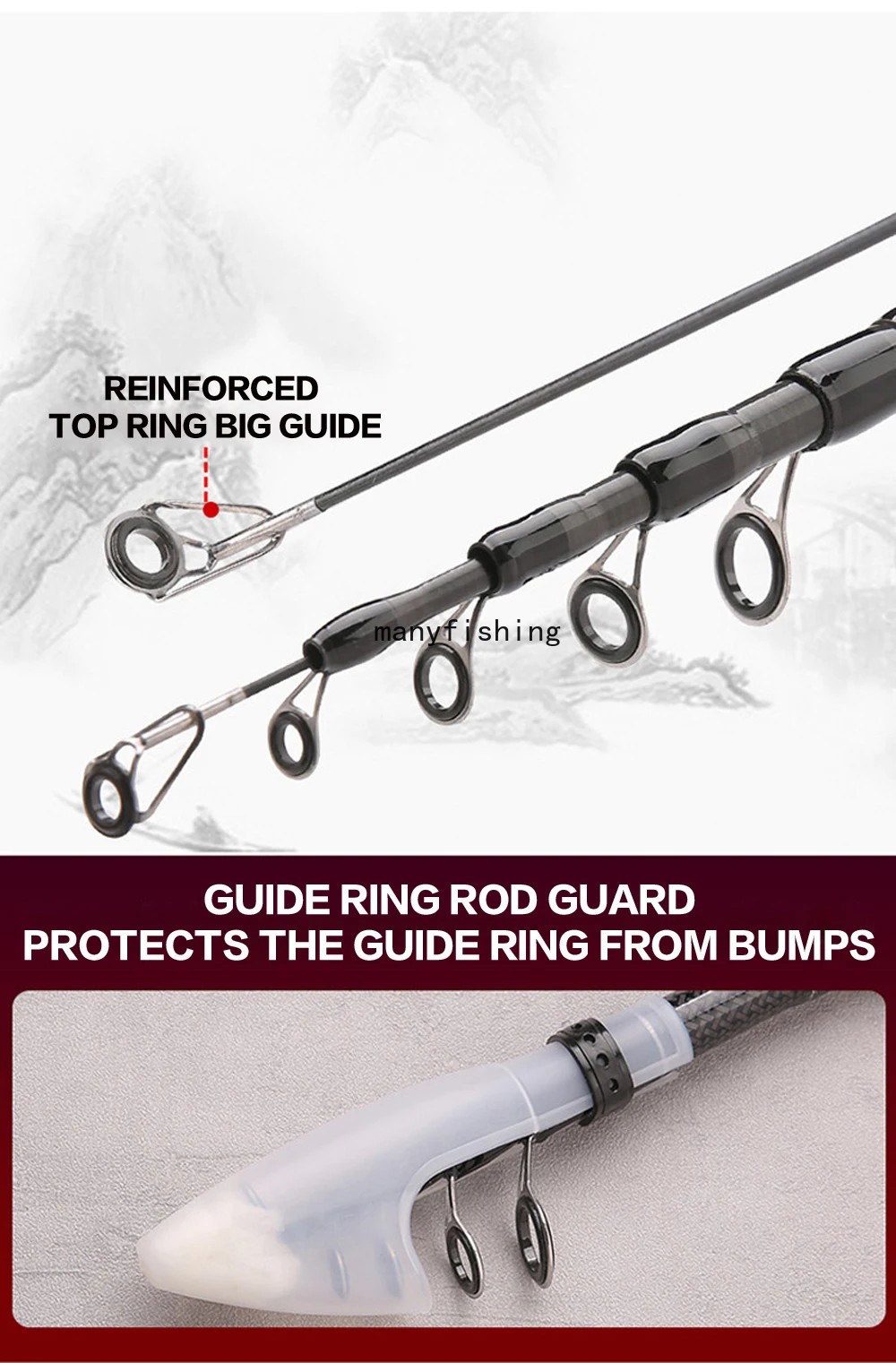 Portable Rock Fishing Rod 1.8/2.1/2.4/2.7/3.0M Telescopic Sea Carbon Fiber Rod
