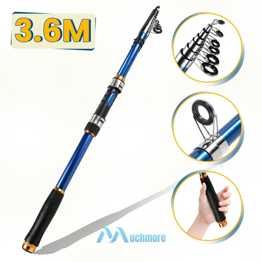 Carbon Fiber Telescopic Fishing Rod Portable Sea Saltwater Spinning Pole 20-30lb