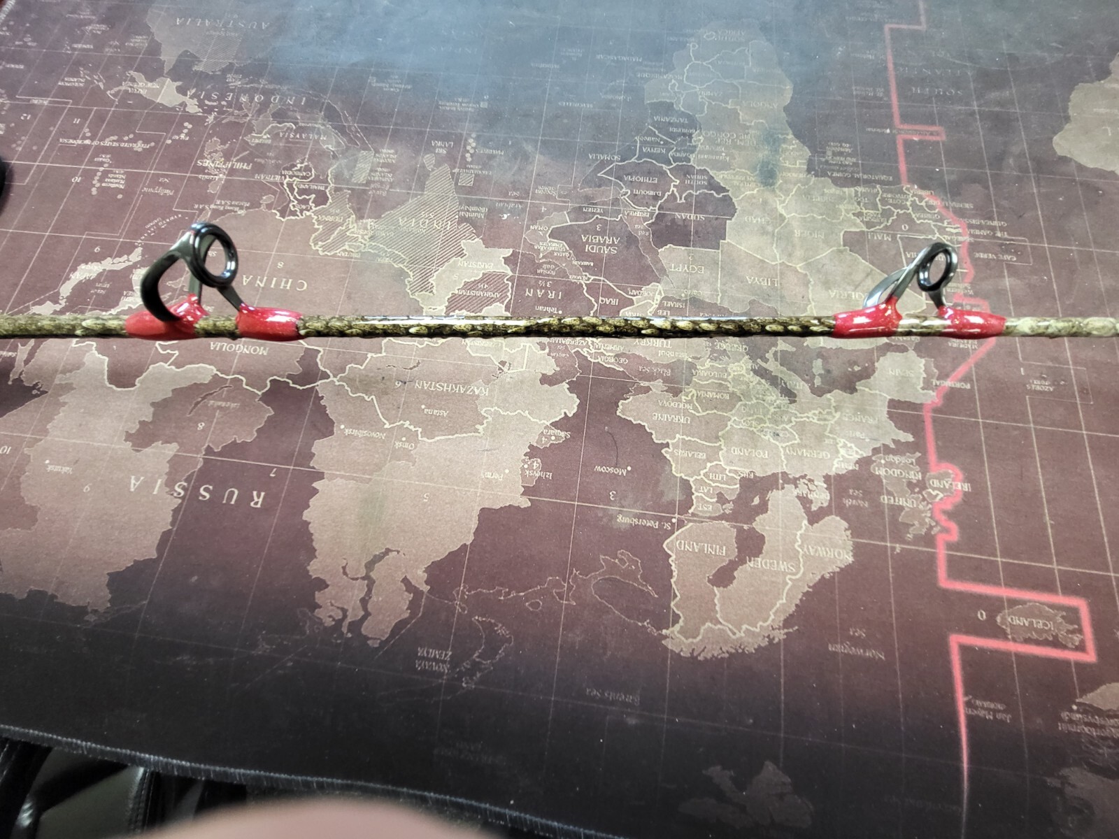 Custom Rattlesnake Fishing Rod Real Rattlesnake Skin Grips with or without Fangs