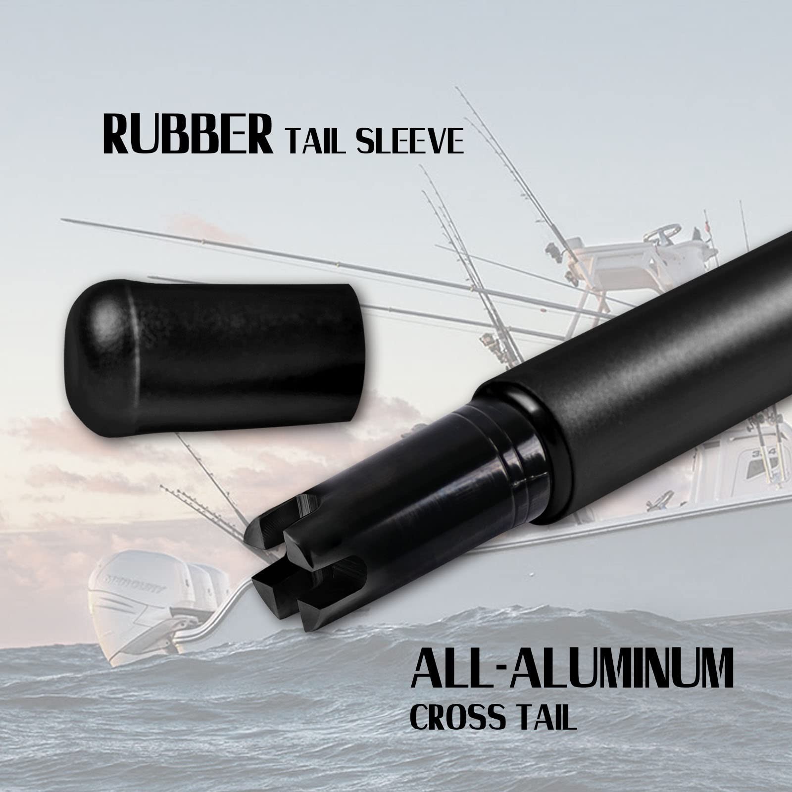 Fiblink Saltwater Fishing Trolling Rod 1-Piece Heavy Duty Roller Rod Big Name…