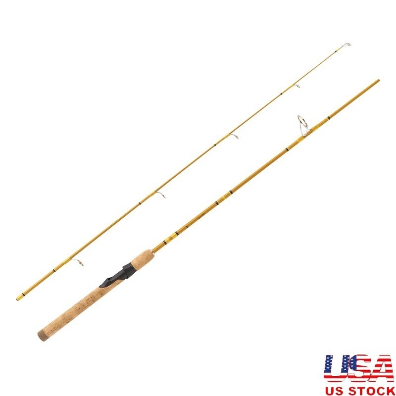 Glass Spinning Rod 6ft 2 Piece Cork Handle Stainless Steel Guides Fishing Gear